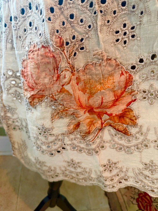 Paper  Lace Eyelet Sundress or top with Butterflies and roses NWT small - Picture 2 of 10